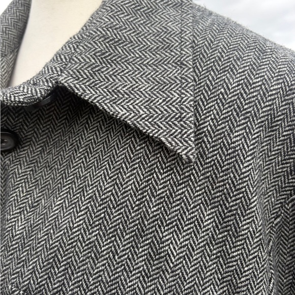 Vintage Herringbone Wool Coat Sz 12 - Picture 6 of 11